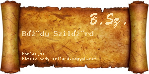Bódy Szilárd névjegykártya