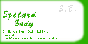 szilard body business card